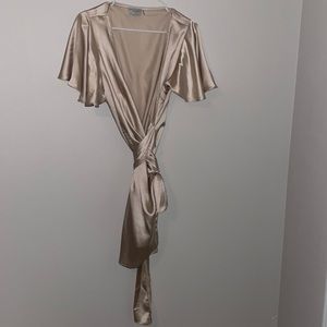 Satin wrap dress